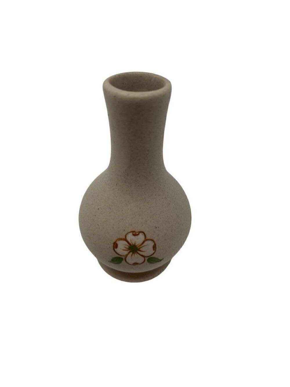Dogwood Pottery Vase 3.75 inch Hand Painted Pigeon Forge Souvenir Bud Tennessee